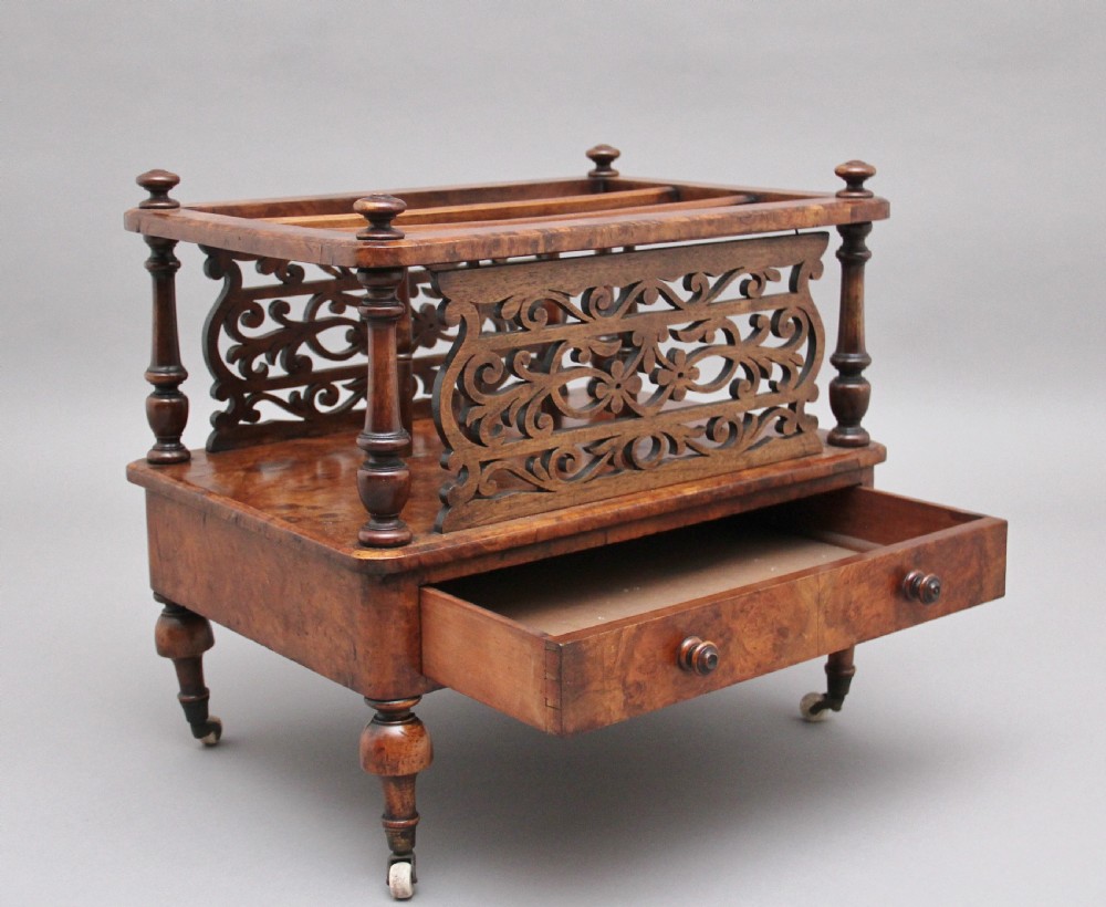 19th Century burr walnut Canterbury View II