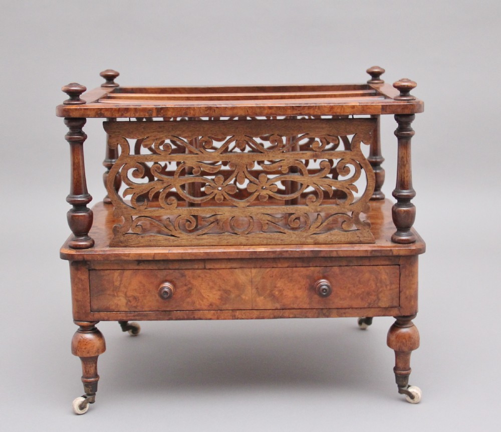 19th Century burr walnut Canterbury View III