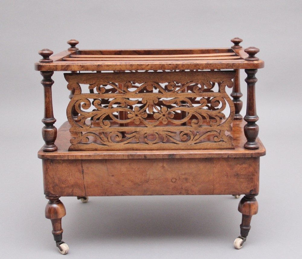 19th Century burr walnut Canterbury View V