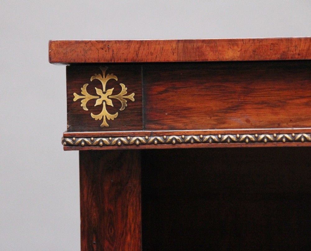 Early 19th Century rosewood and brass inlaid open bookcase View VII