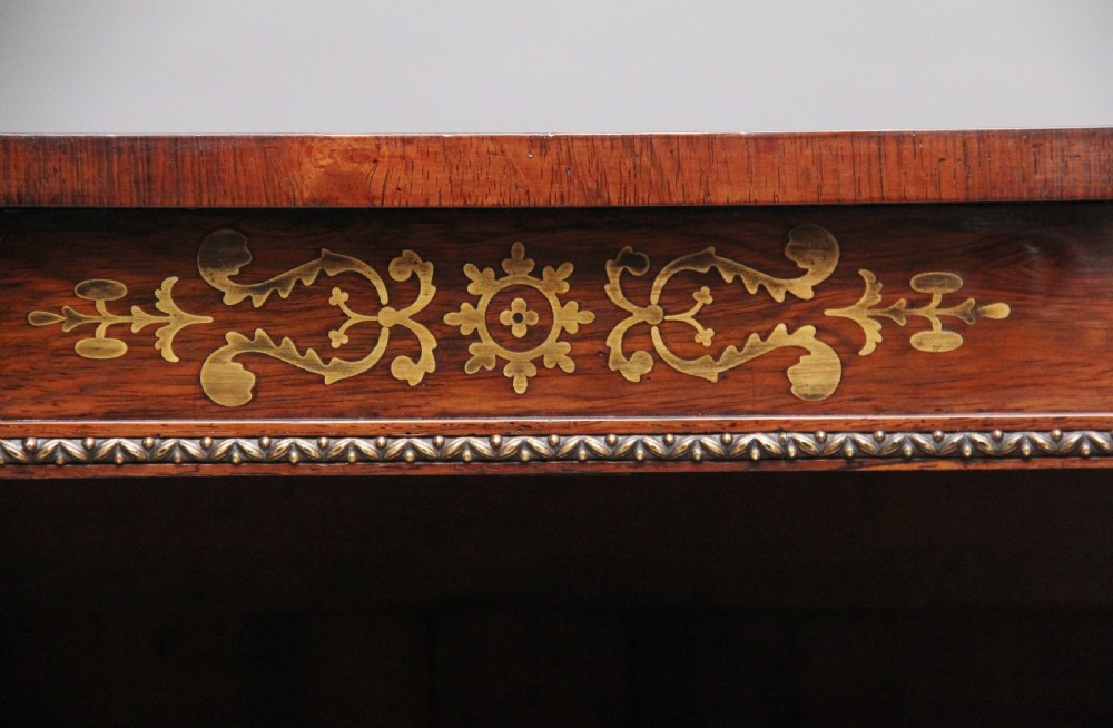 Early 19th Century rosewood and brass inlaid open bookcase View VIII