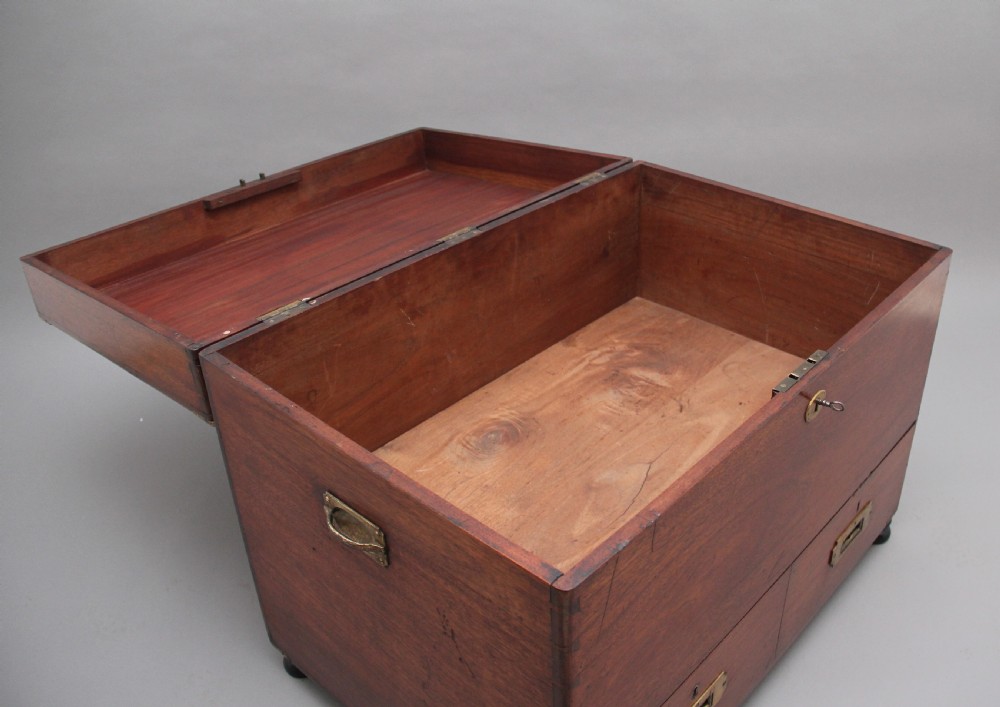 19th Century mahogany military mule chest View IV