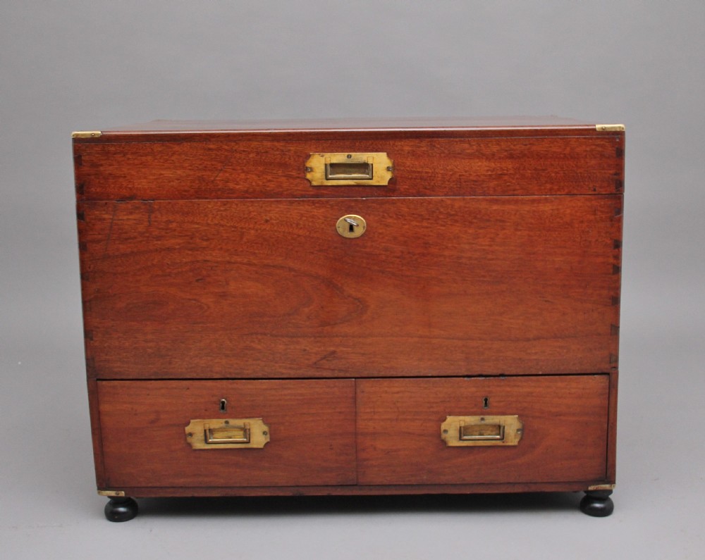19th Century mahogany military mule chest View V