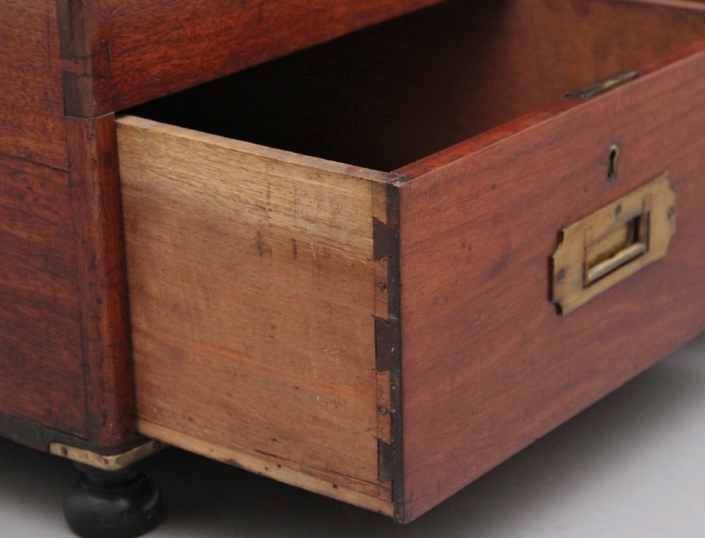 19th Century mahogany military mule chest View X
