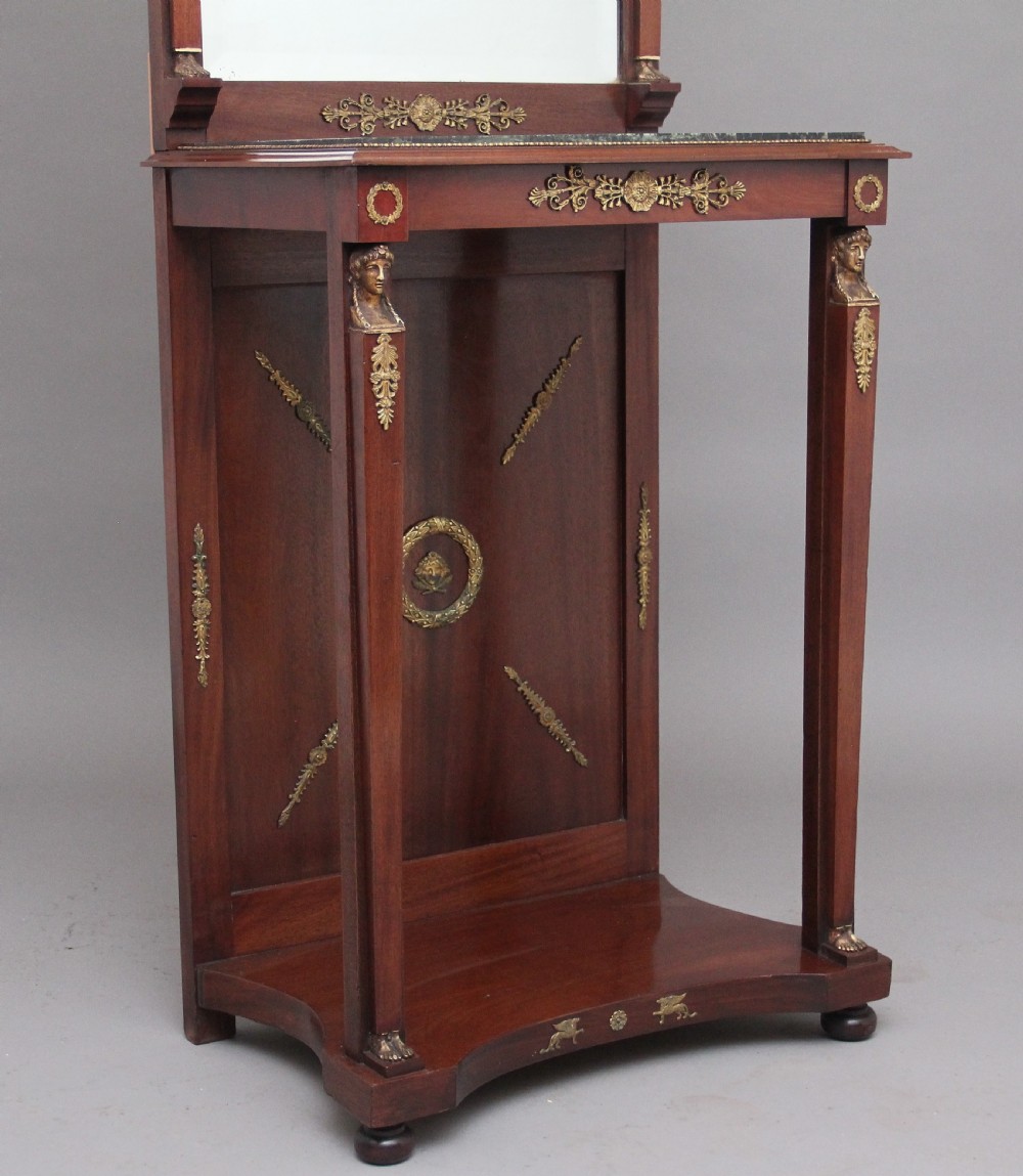 19th Century mahogany mirrored consul table  View II