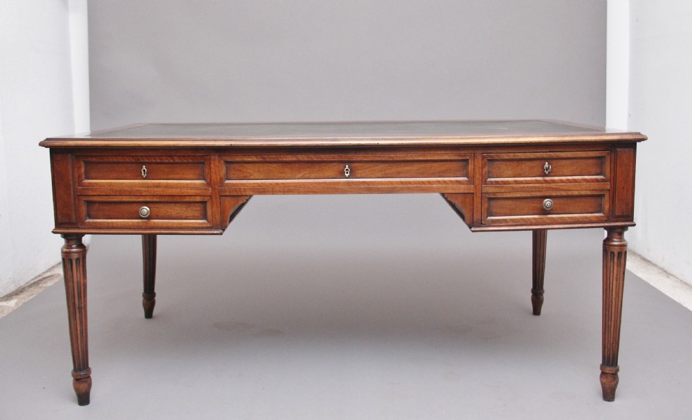 19th Century French walnut writing table View II