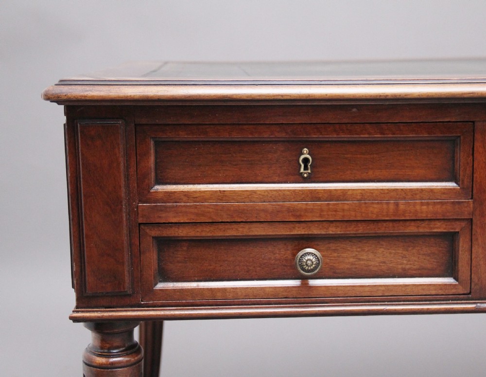 19th Century French walnut writing table View IX
