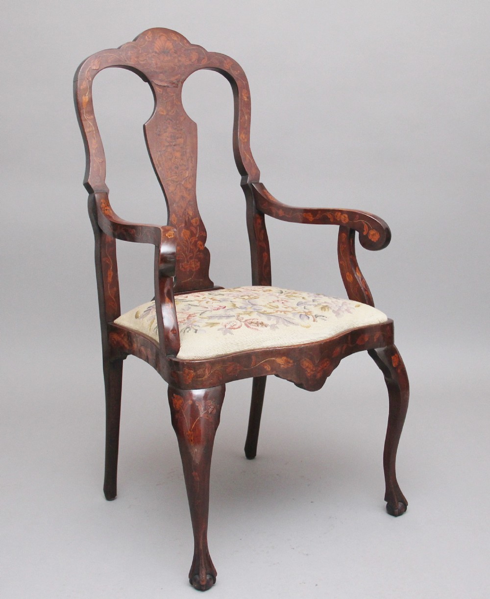 Early 19th Century Dutch marquetry armchair