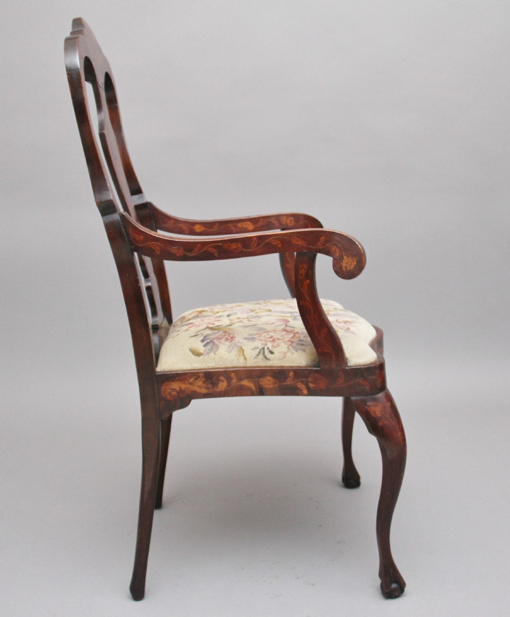 Early 19th Century Dutch marquetry armchair View II