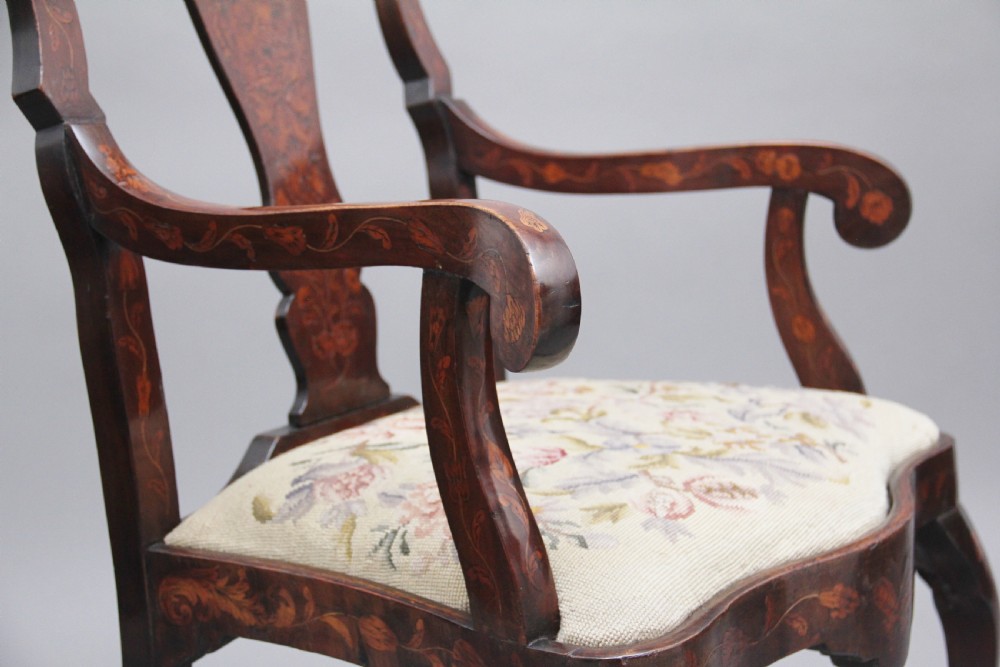 Early 19th Century Dutch marquetry armchair View X