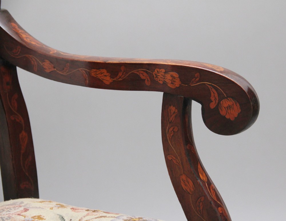 Early 19th Century Dutch marquetry armchair View XI
