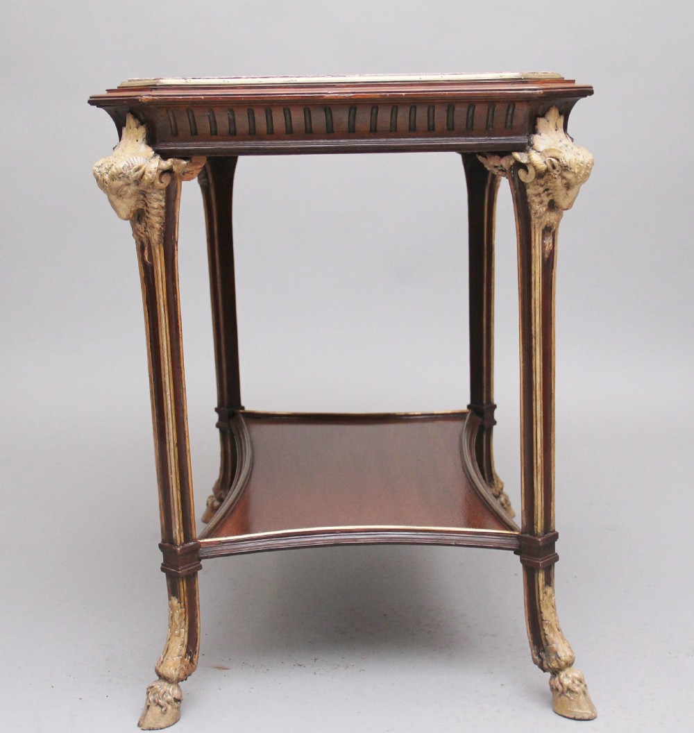 19th Century French mahogany and marble top occasional table View III