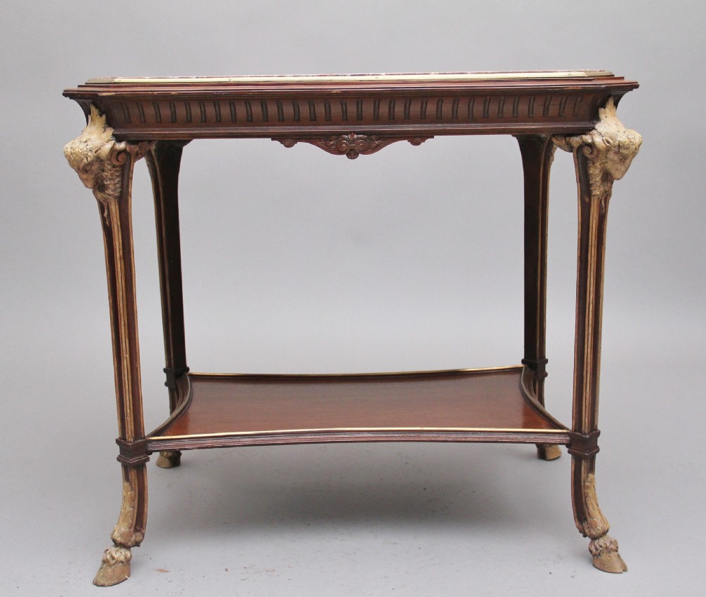 19th Century French mahogany and marble top occasional table View IV