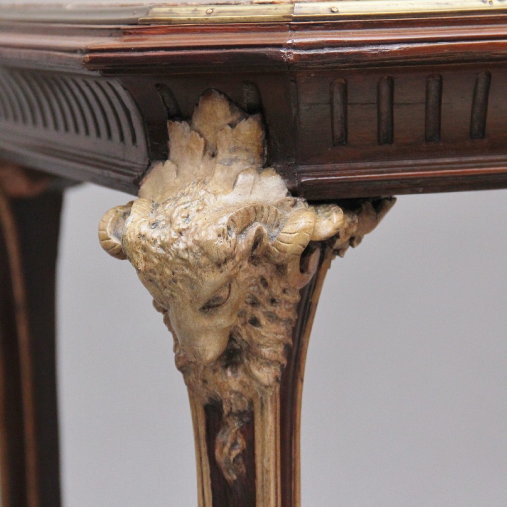 19th Century French mahogany and marble top occasional table View IX