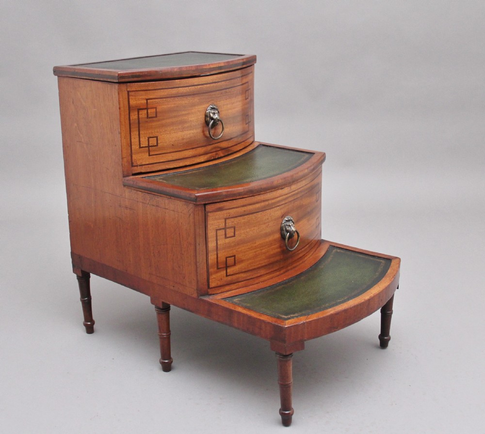 19th Century mahogany library steps