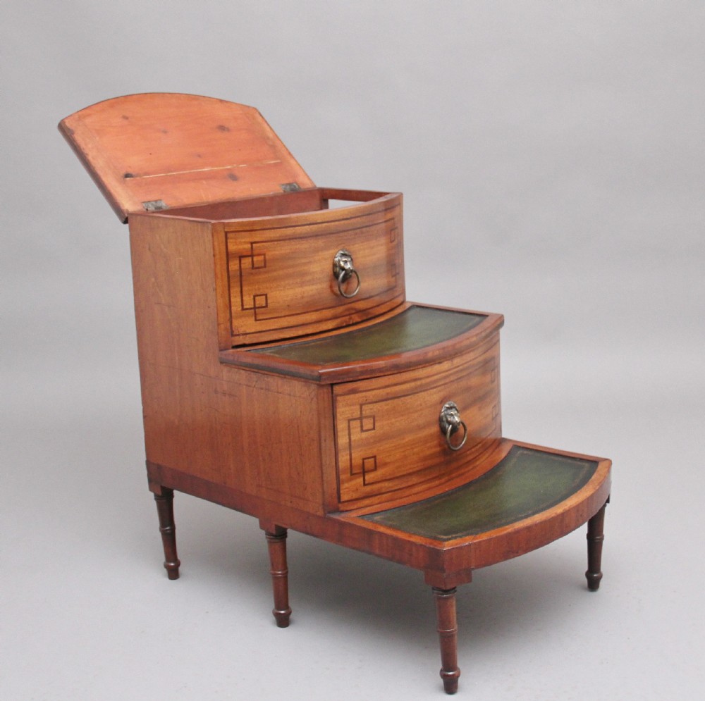 19th Century mahogany library steps View II