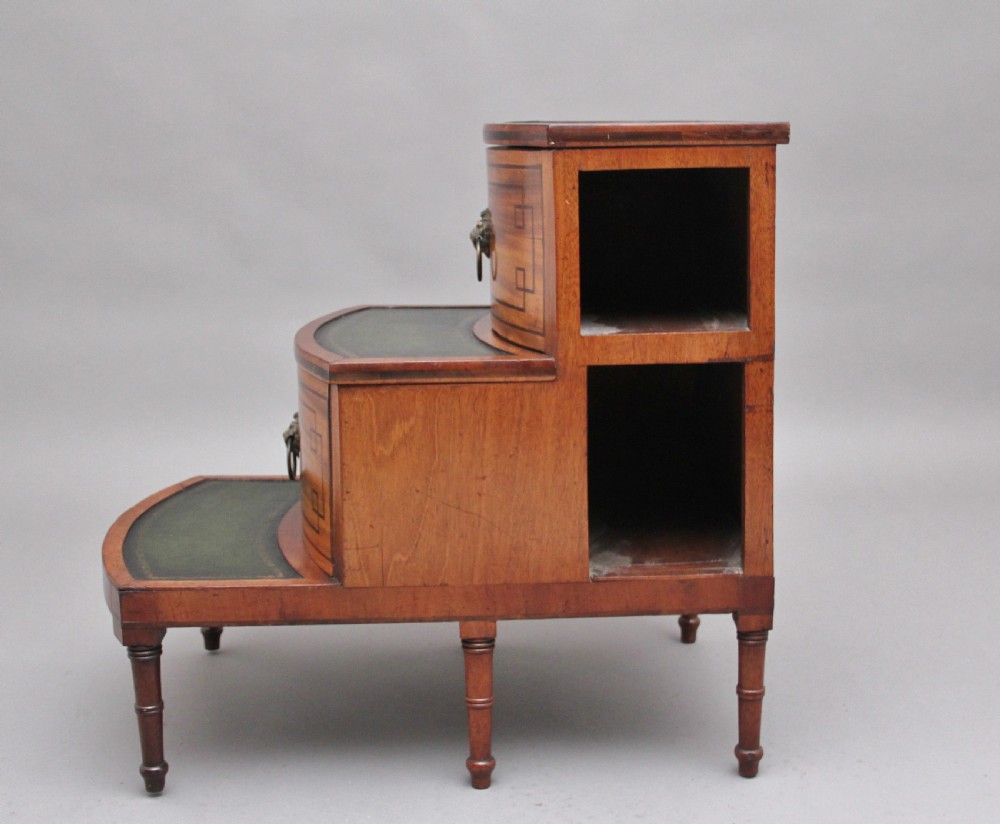 19th Century mahogany library steps View VII