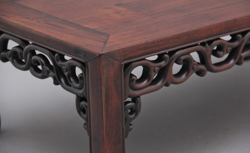 19th Century Chinese hongmu low coffee table View VIII