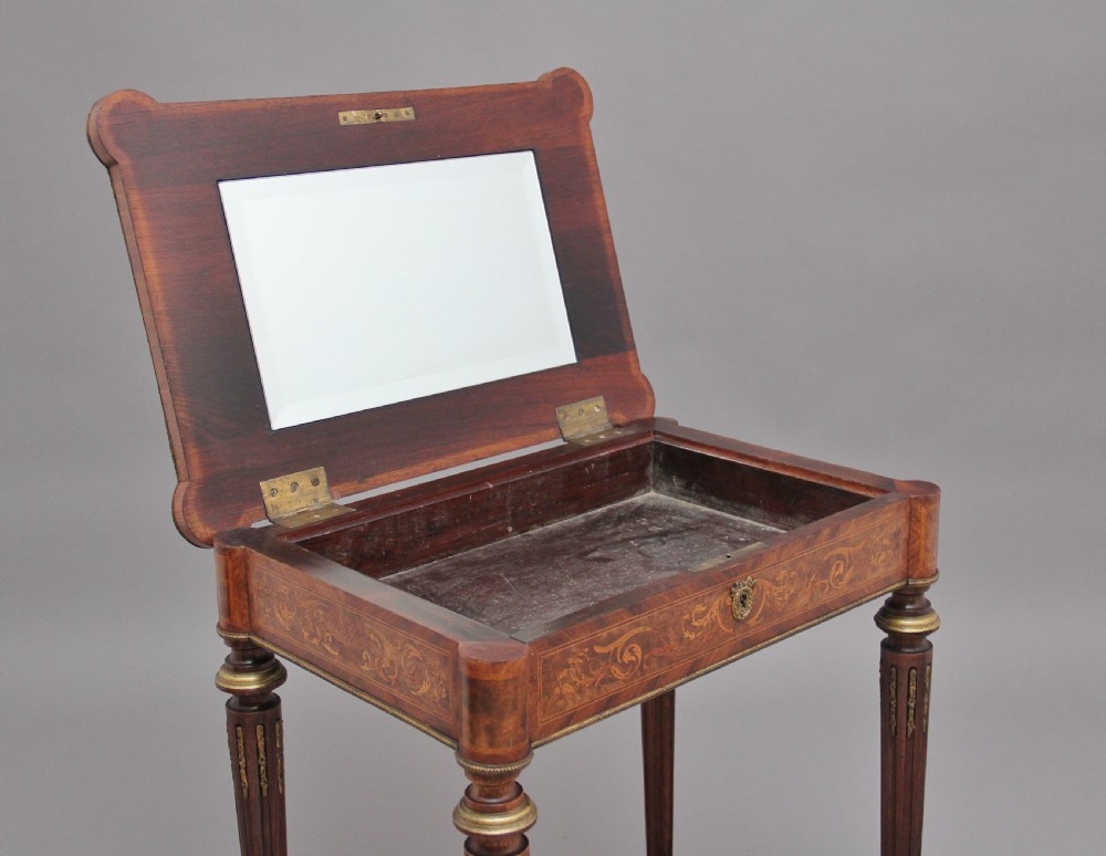 19th Century inlaid mahogany dressing table View III