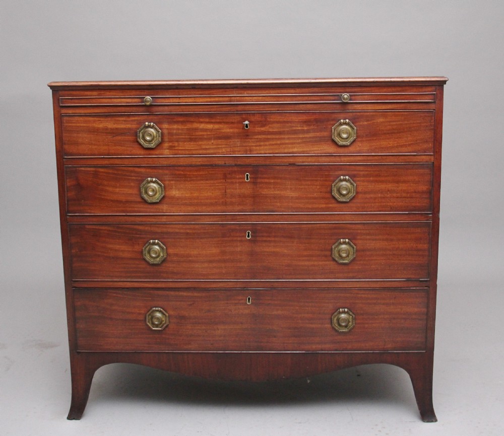 18th Century mahogany chest with brushing slide