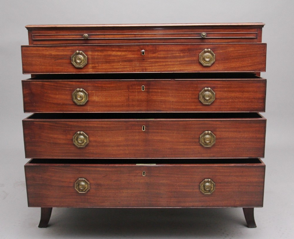 18th Century mahogany chest with brushing slide View II