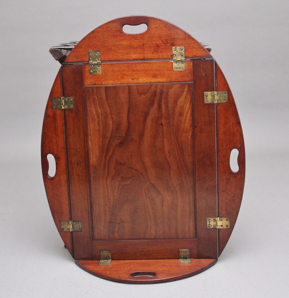 Early 19th Century mahogany folding butlers tray on stand View IX