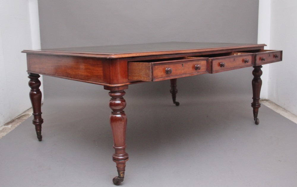 19th Century mahogany partners writing table View IV