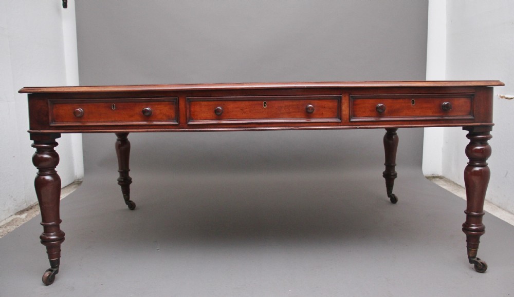 19th Century mahogany partners writing table View VI