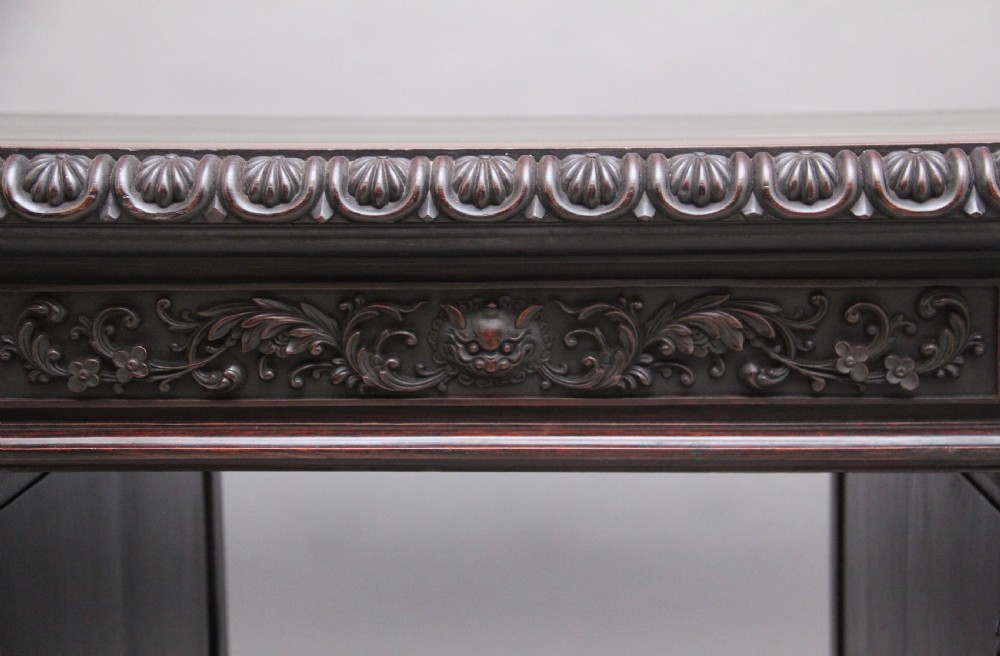 19th Century Chinese hongmu pedestal desk View XV