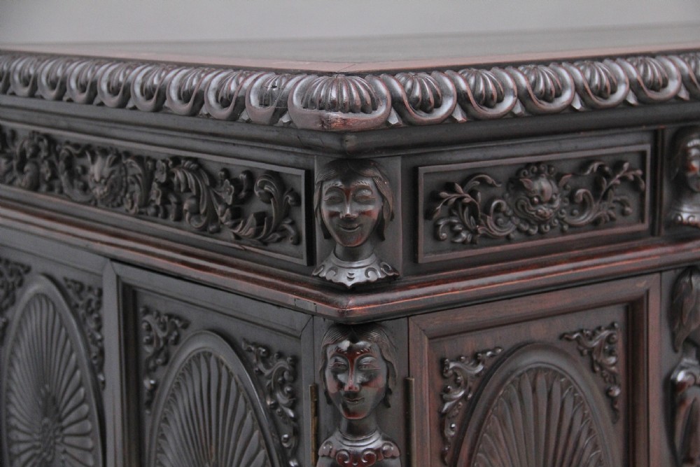 19th Century Chinese hongmu pedestal desk View XIX