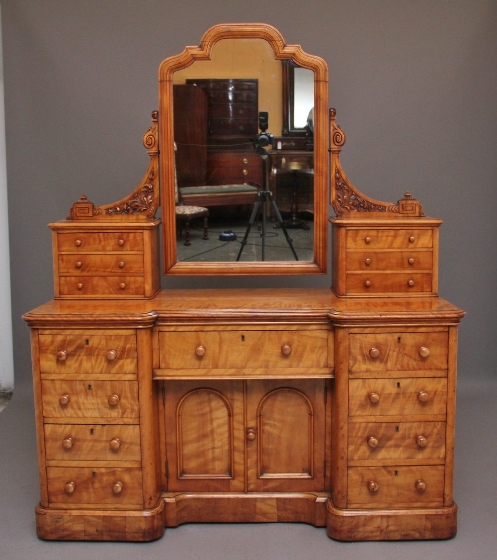 19th Century satin birch dressing table