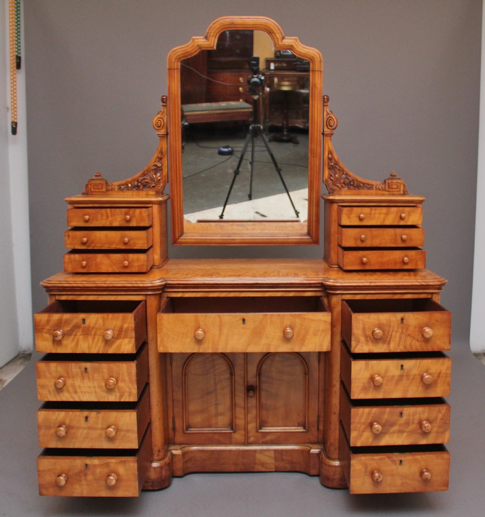 19th Century satin birch dressing table View III