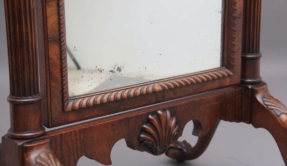 Early 20th Century burr walnut cheval mirror View VIII