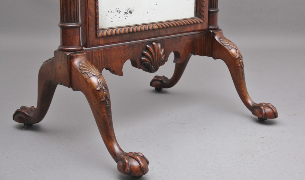 Early 20th Century burr walnut cheval mirror View X