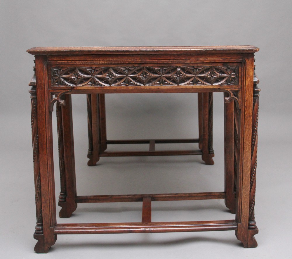 19th Century French oak desk in the Gothic style View III