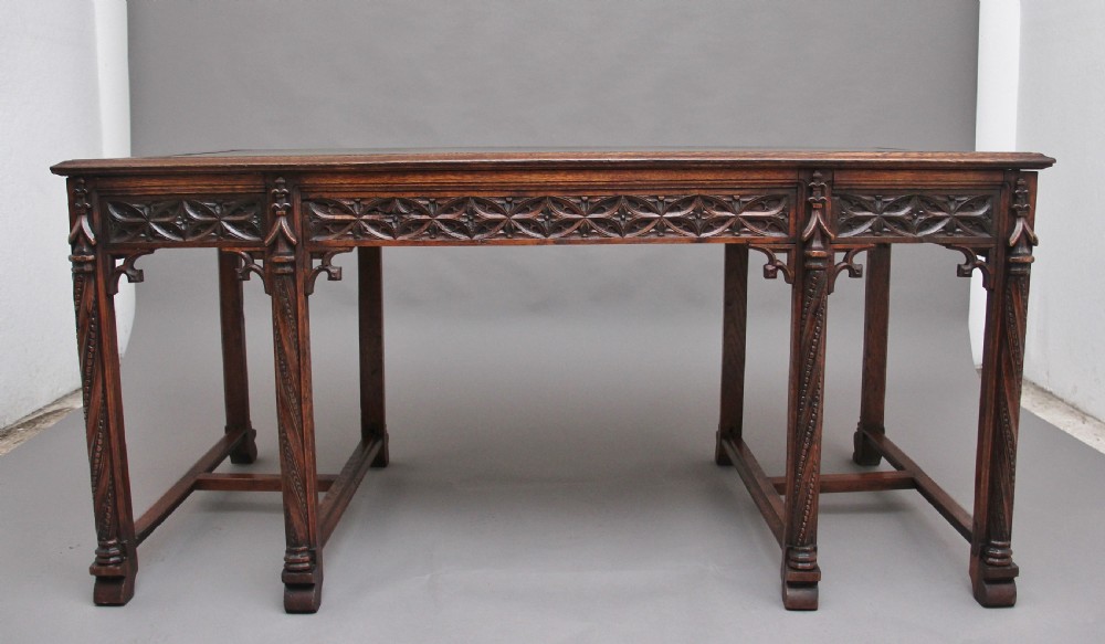19th Century French oak desk in the Gothic style View IV