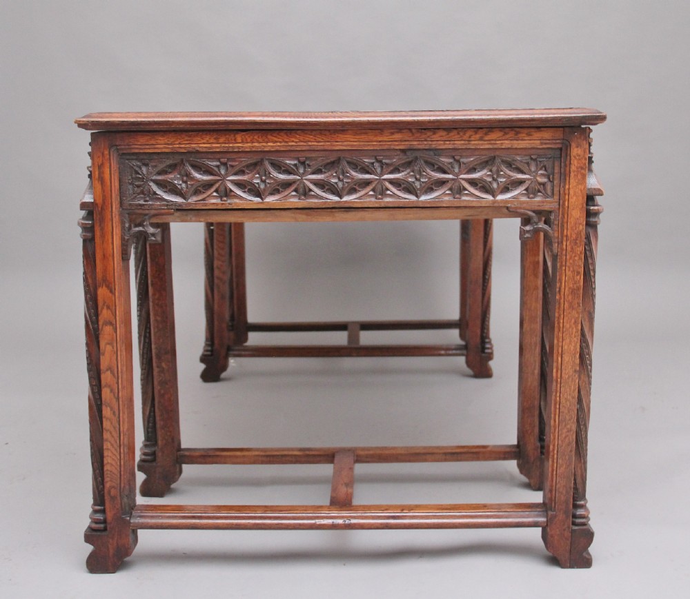 19th Century French oak desk in the Gothic style View V