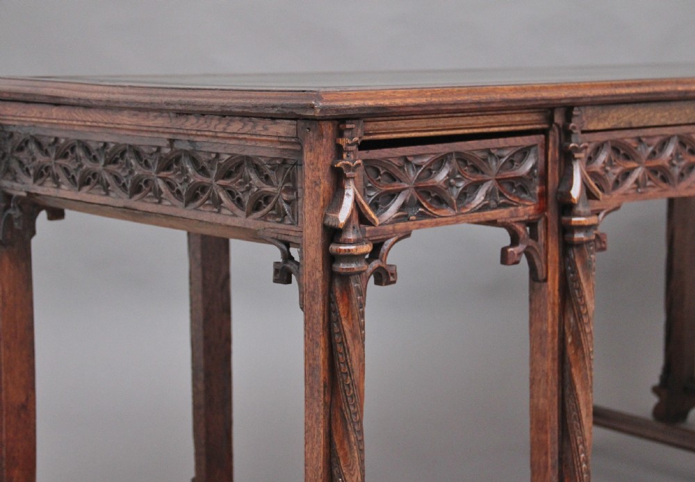 19th Century French oak desk in the Gothic style View XIII