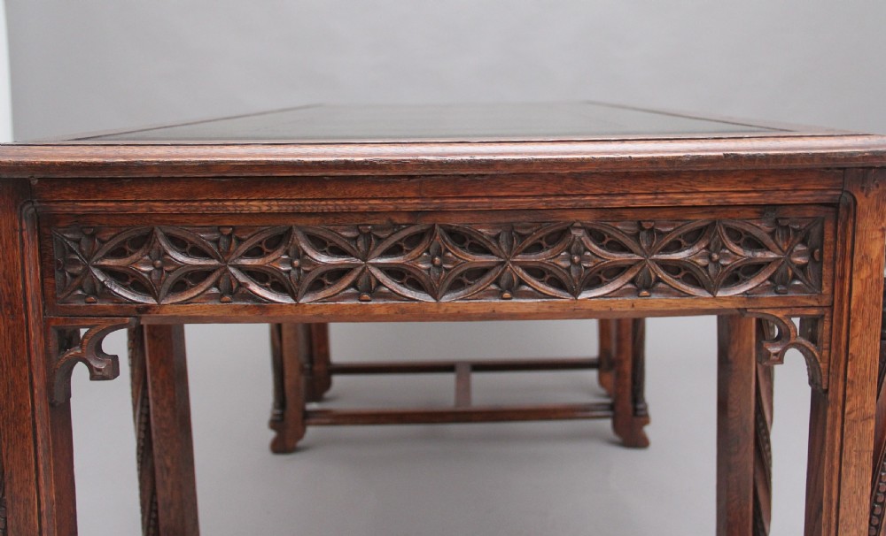19th Century French oak desk in the Gothic style View XIV