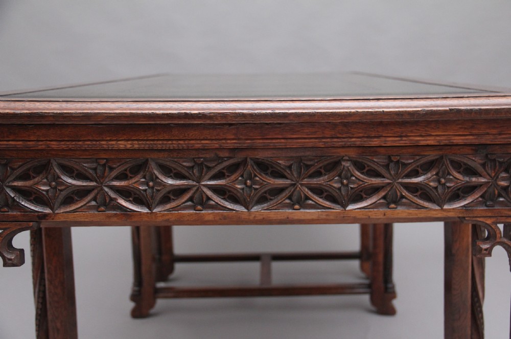 19th Century French oak desk in the Gothic style View XV