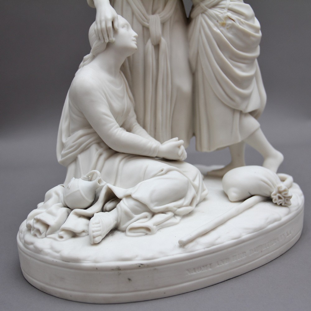 19th Century parian figure group of Naomi and her daughters in law View VIII