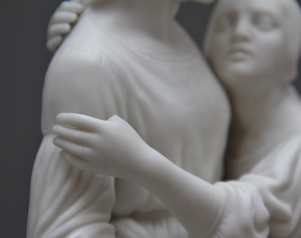 19th Century parian figure group of Naomi and her daughters in law View IX