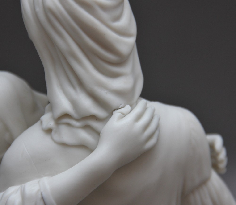 19th Century parian figure group of Naomi and her daughters in law View X