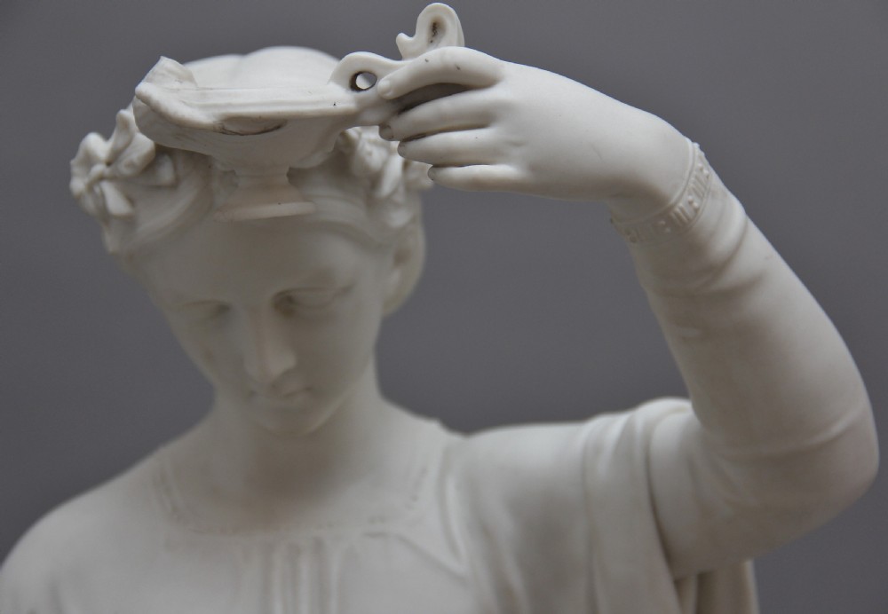 19th Century parian figure of the lady with the lamp View VI