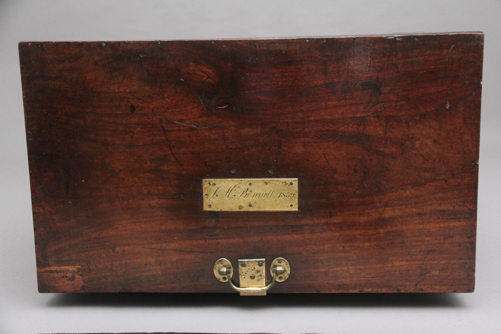 19th Century teak and brass bound military trunk View VII