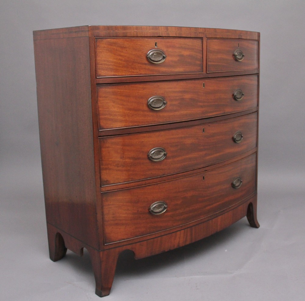 Early 19th Century mahogany bowfront chest View III