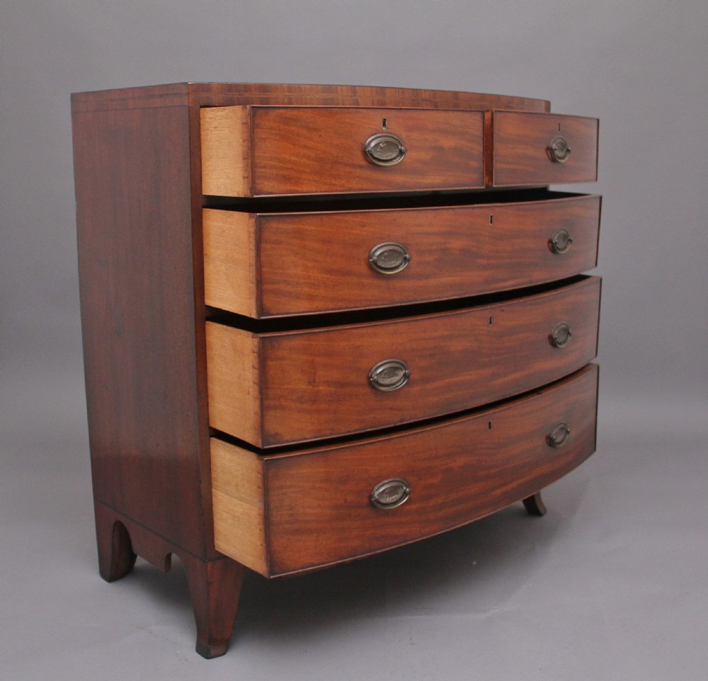 Early 19th Century mahogany bowfront chest View IV
