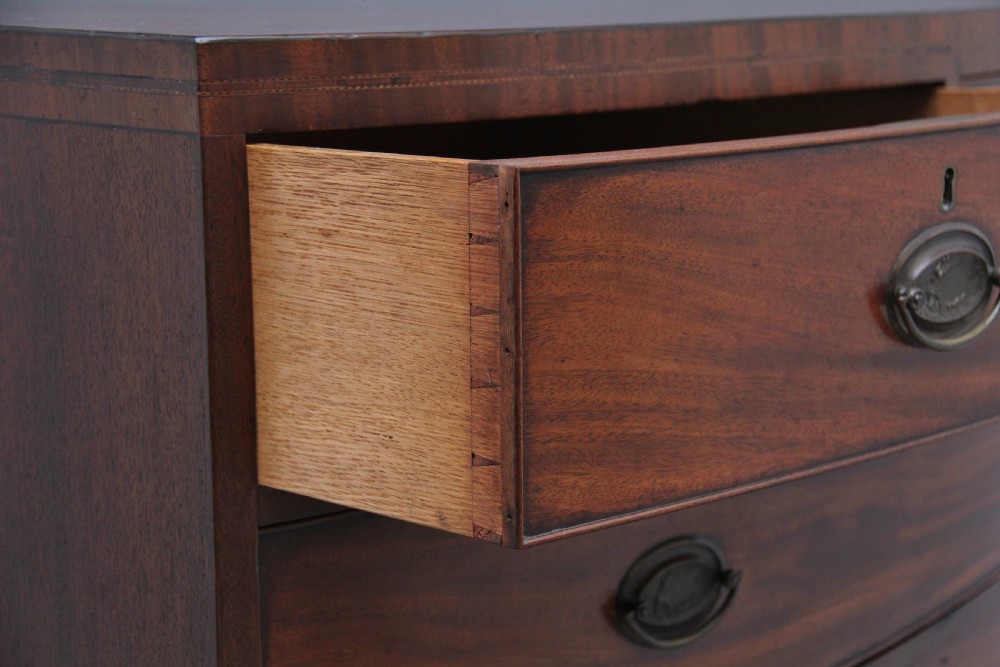 Early 19th Century mahogany bowfront chest View V