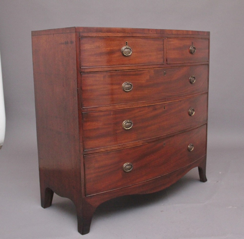 Early 19th Century mahogany bowfront chest View III