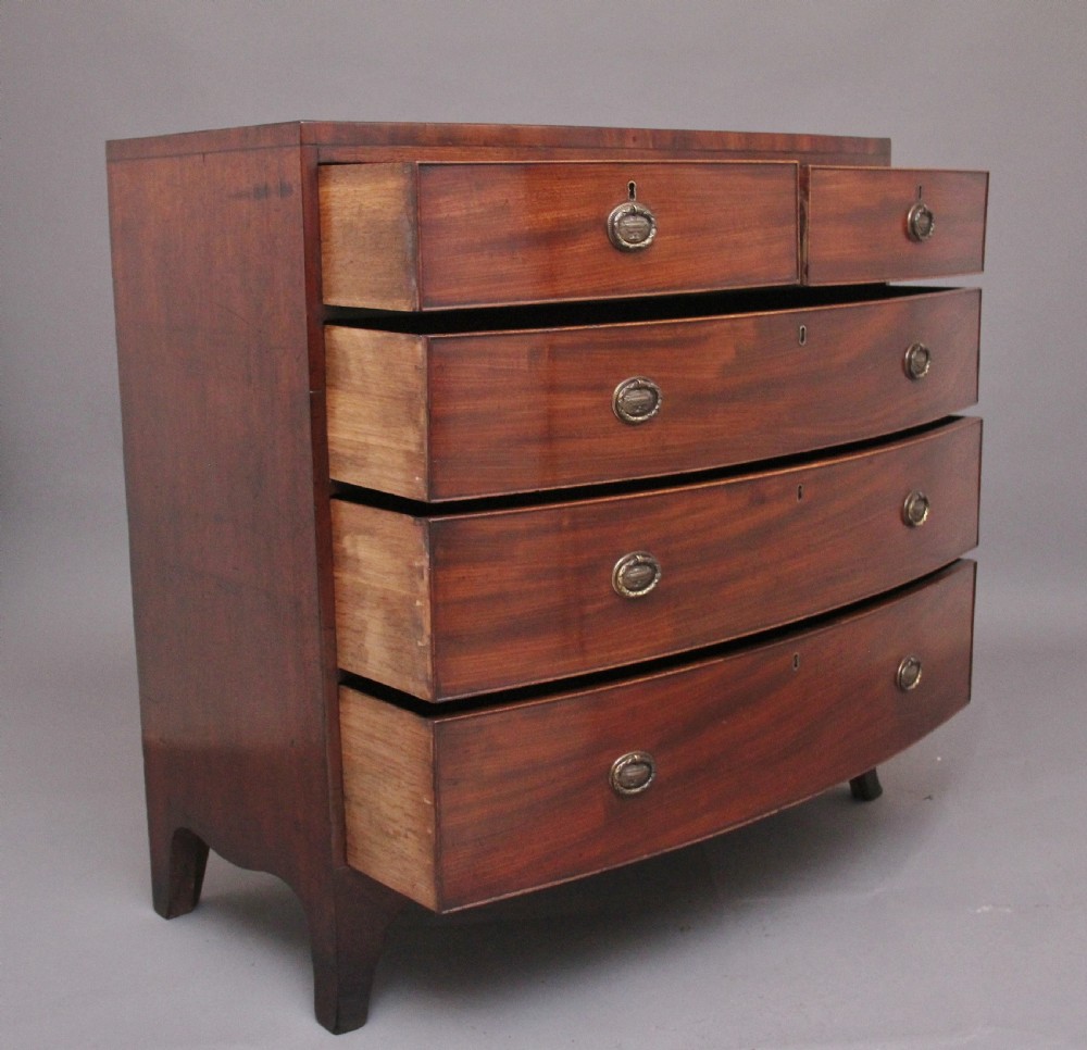 Early 19th Century mahogany bowfront chest View IV